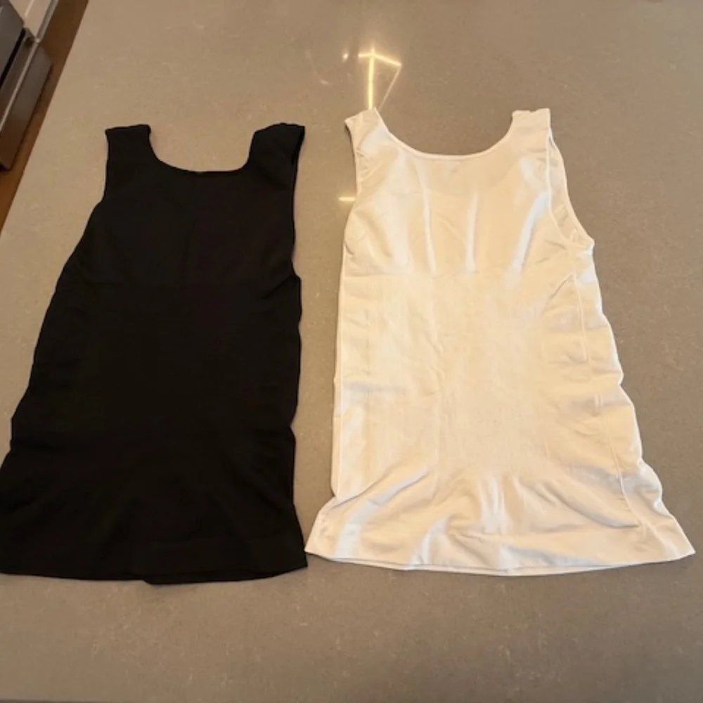 2 Men's Compression Undershirt Slimming Tanks Shirt Abdomen XXL EUC